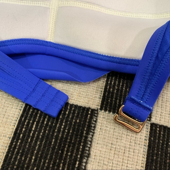 XHILARATION BY TARGET Royal Blue Strapless Ruffle Bikini Top Medium - Picture 5 of 10